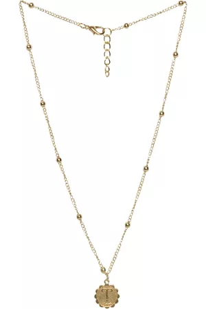 Joker & Witch Gold-Toned Aries Zodiac Pendant With Chain
