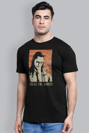 Free Authority Men Black Loki Printed Pure Cotton T-shirt