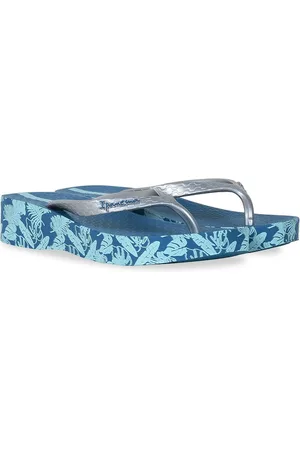 Ipanema Women Blue & Silver-Toned Printed Thong Flip-Flops