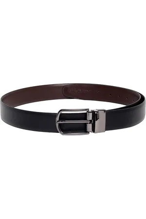MUTAQINOTI Men Black Leather Reversible Formal Belt