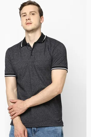 Celio Men Black Solid Polo Collar T-shirt