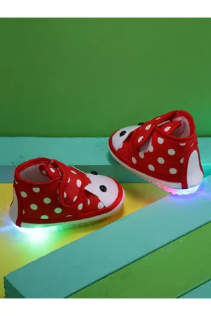 CHiU Kids Red Printed Mid-Top Slip-On SLED Light neakers