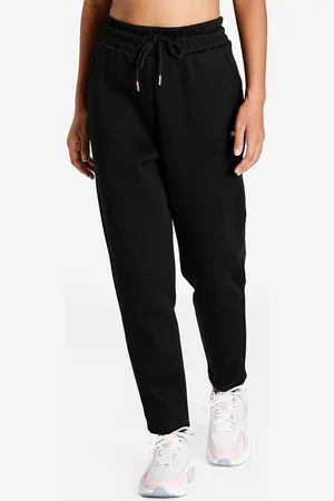 PUMA Women Black Evostripe Knitted Relaxed Fit Pant