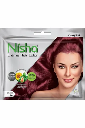 Nisha Unisex Red Pack of 6 Creme Hair Color-Cherry Red