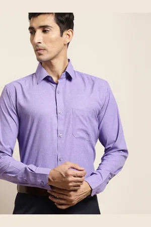 SOJANYA Men Purple Cotton Classic Regular Fit Cotton Formal Shirt
