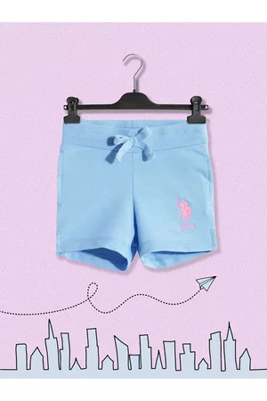 Ralph Lauren Girls Blue Solid Regular Shorts