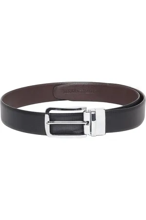 MUTAQINOTI Men Black Leather Formal Belt