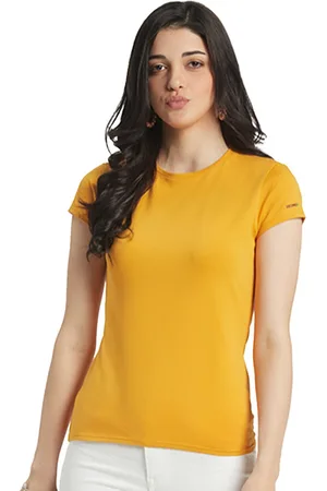 EDRIO Women Mustard Yellow T-shirt