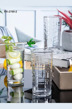Roxx Set of 12 Clear Glass Tuscany Wave Tumbler 250 ML Each