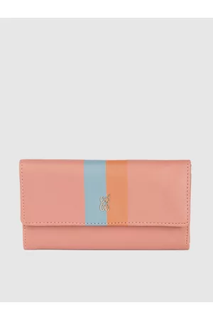 Baggit Women Pink Striped Three Fold Wallet