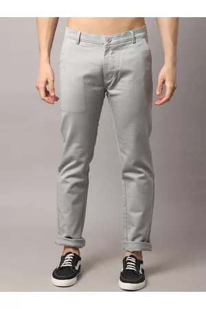 Rodamo Men Grey Slim Fit Trousers