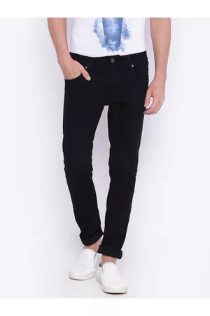 Lifestyle Men Black Skinny Fit Mid Rise Clean Look Jeans