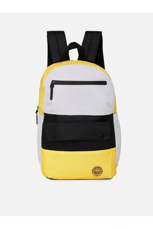 SPYKAR Men Yellow & Black Colourblocked Backpack