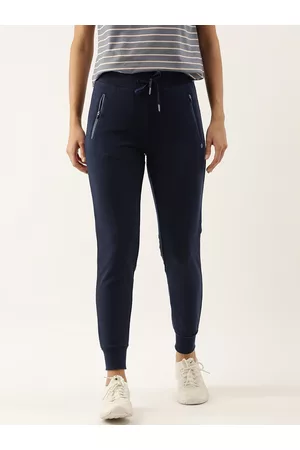 ENAMORA Women Slim-Fit Antimicrobial Mid-Rise Cotton Terry Joggers