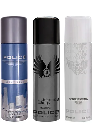 Police Men Set of 3 Deodorants - Light Blue + Wings Titanium + Contemporary - 200ml each
