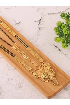 Brandsoon Women Black Gold-Plated Mangalsutra