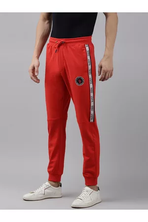 Ralph Lauren Men Red & White Printed Joggers