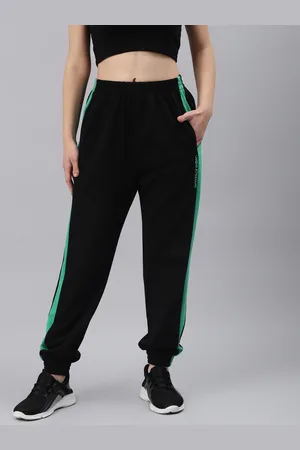 Women Black & Pink Regular Fit Stylish Jogger Track Pants