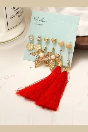 Jewels Galaxy Set of 6 Gold-Plated Earrings