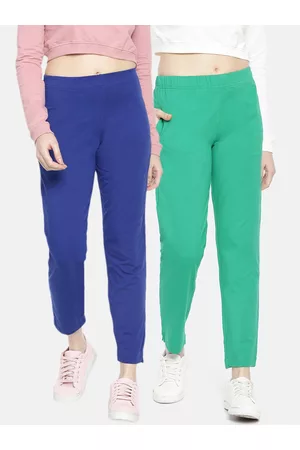 Dollar Missy Women Pack of 2 Trousers Smart Straight Fit Solid Regular Trousers