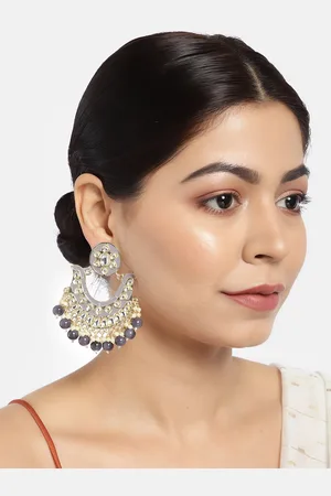 LAIDA Gold-Plated & Grey Classic Handcrafted Chandbalis