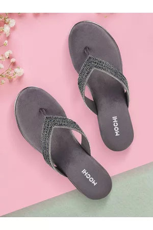 All Things Mochi Women Grey Woven Design Sandals