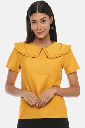 Campus Mustard Yellow Peter Pan Collar Top