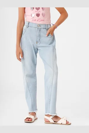 KATE & OSCAR Girls Blue Cotton Clean Look Jeans
