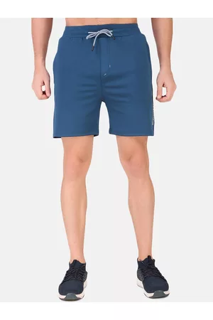 FITINC Men Blue Slim Fit Training or Gym Antimicrobial Technology Shorts