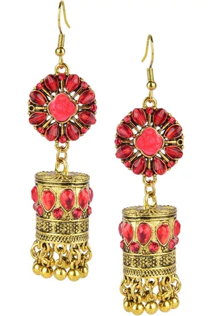 DESI COLOUR Gold-Toned Classic Jhumkas