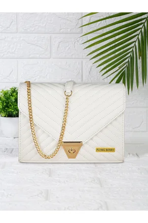 FLYING BERRY White Structured Sling Bag with Quilted