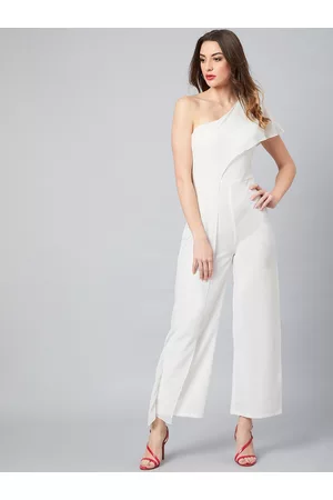 ATHENA Women White Solid Basic Jumpsuit