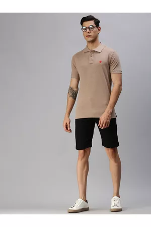 ONN Men Brown Solid Polo Collar T-shirt