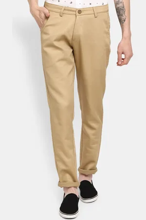 V-Mart Men Khaki Classic Slim Fit Chinos Trousers