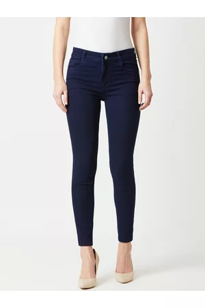 Miss Chase Women Navy Blue Skinny Fit Mid-Rise Clean Look Jeans