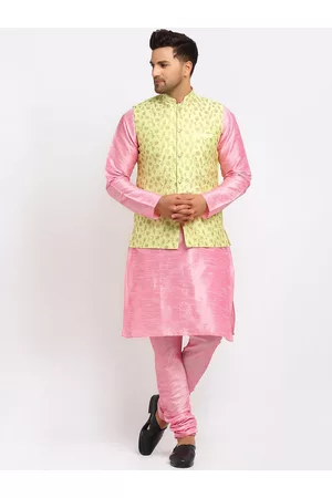 Kraft Men Kurta With Churidar & Embroidered Nehru jacket