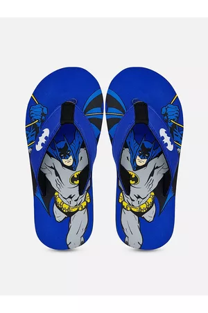 Kidsville Boys Blue & Grey Batman Printed Rubber Thong Flip-Flops