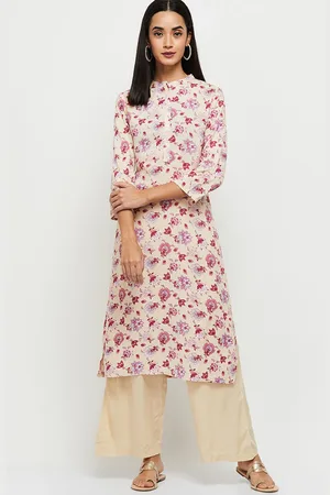 Buy SUTI Magenta Printed Polyester Boat Neck Womens A Line Kurti | Shoppers  Stop