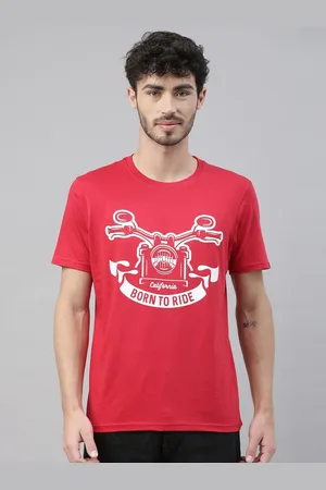 Bushirt Men Red Printed Round Neck T-shirt