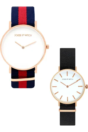 Joker & Witch White & Gold Toned Kristoff & Anna Couple Watch Gift Set
