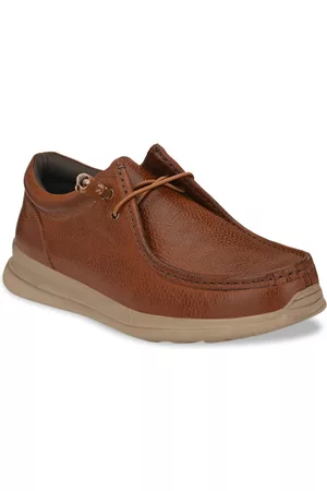 CARLO ROMANO Men Tan Brown Solid Leather Derbys