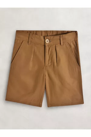 Cherry Crumble Boys Brown Pure Cotton Chino Shorts