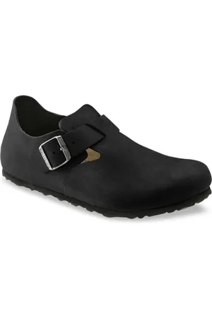 Birkenstock London Black Regular Width Oiled Leather Low Shoes