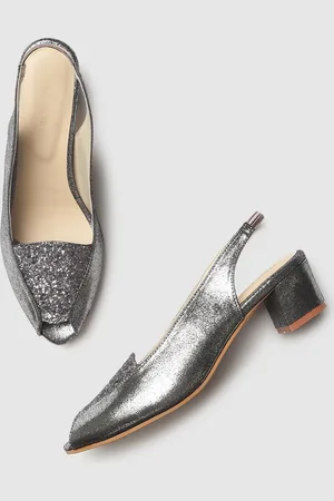 Marc Loire Grey Textured PU Block Pumps