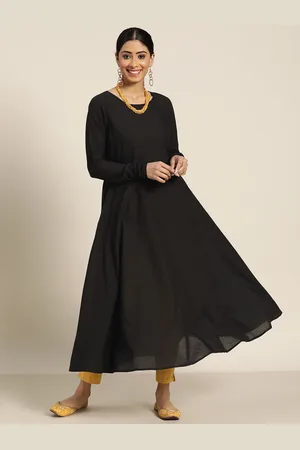Ladies Georgette Black Sleeveless Anarkali Kurti, Size: M, L, XL at Rs  700/piece in Delhi