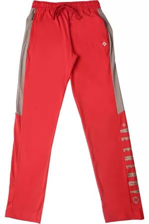 dollar Boys Red Solid Straight-Fit Track Pants