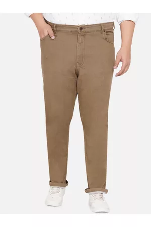 John Pride Plus Size Men Khaki Stretchable Jeans