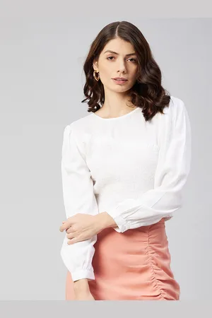 marie claire Women White Smocked Top