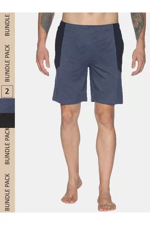 dollar Men Pack of 2 Solid Regular Fit Lounge Shorts
