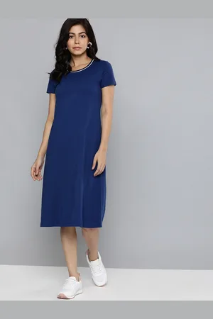 Chemistry Women Navy Blue Solid T-shirt Dress